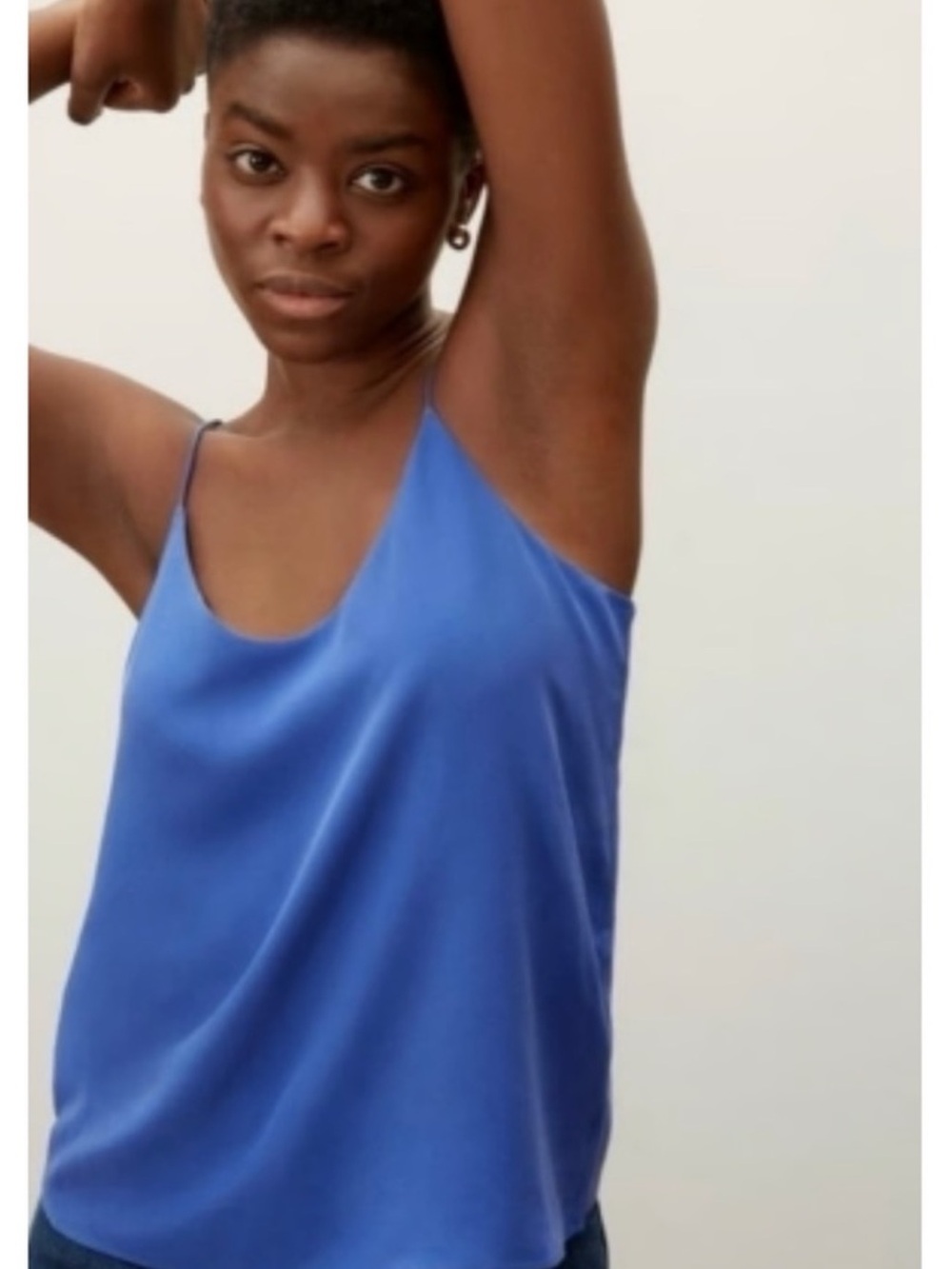 Everlane silk Spaghetti Strap Cami Tank - Blue